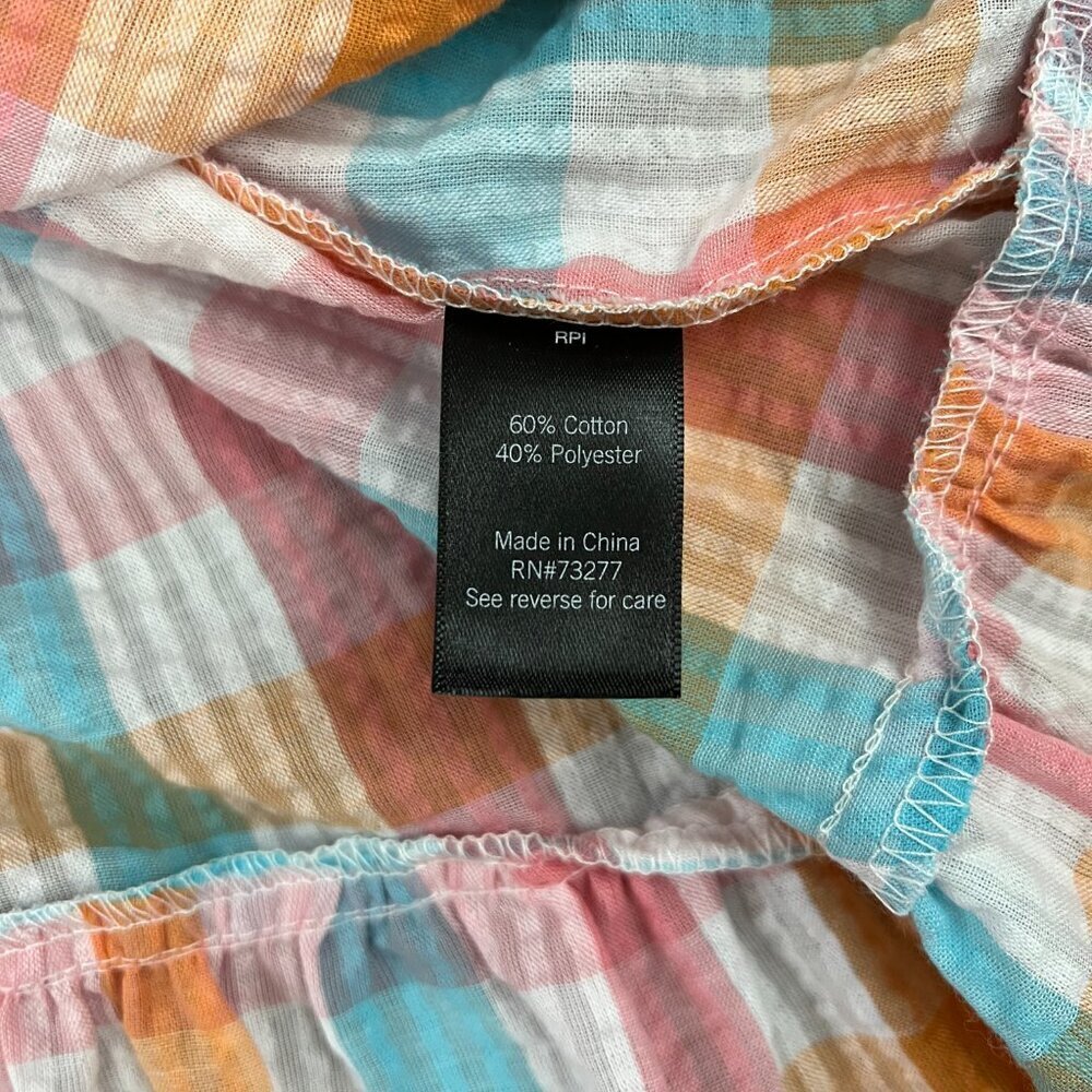 NEW Croft & Barrow Checkered Tiered Seersucker Short Sleeve Dress Sz XXL - Picture 12 of 13